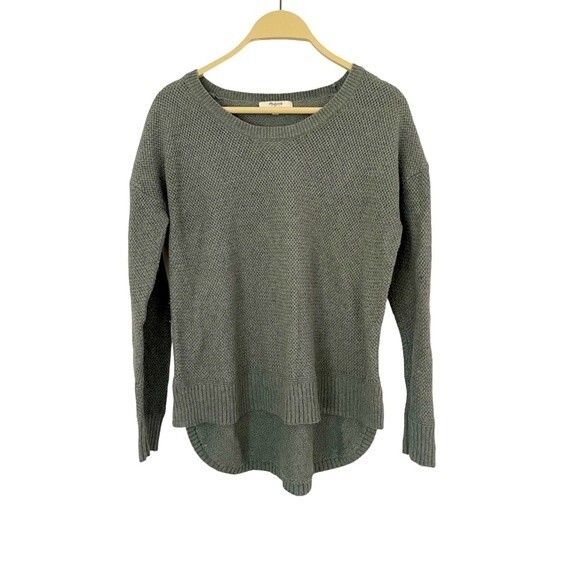 MADEWELL top womens light green gray Chronicle Texture Pullover Sweater small - Picture 4 of 10